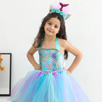 🎀 Mermaid Princess Tutu Dress with Headband