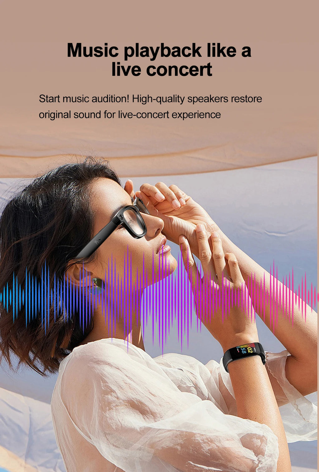 Xiaomi AI Smart Glasses Recording Videos Photo Recognition Answer Translation Large Battery Ip65 Waterproof Bluetooth Glasses