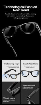 Xiaomi AI Smart Glasses Recording Videos Photo Recognition Answer Translation Large Battery Ip65 Waterproof Bluetooth Glasses