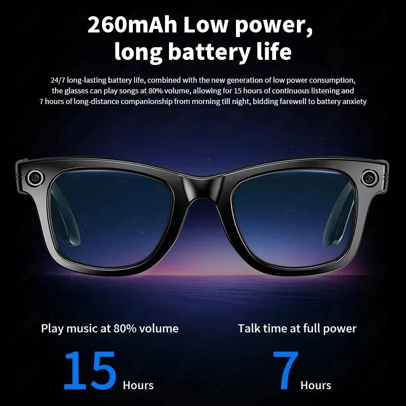 Xiaomi AI Smart Glasses Recording Videos Photo Recognition Answer Translation Large Battery Ip65 Waterproof Bluetooth Glasses
