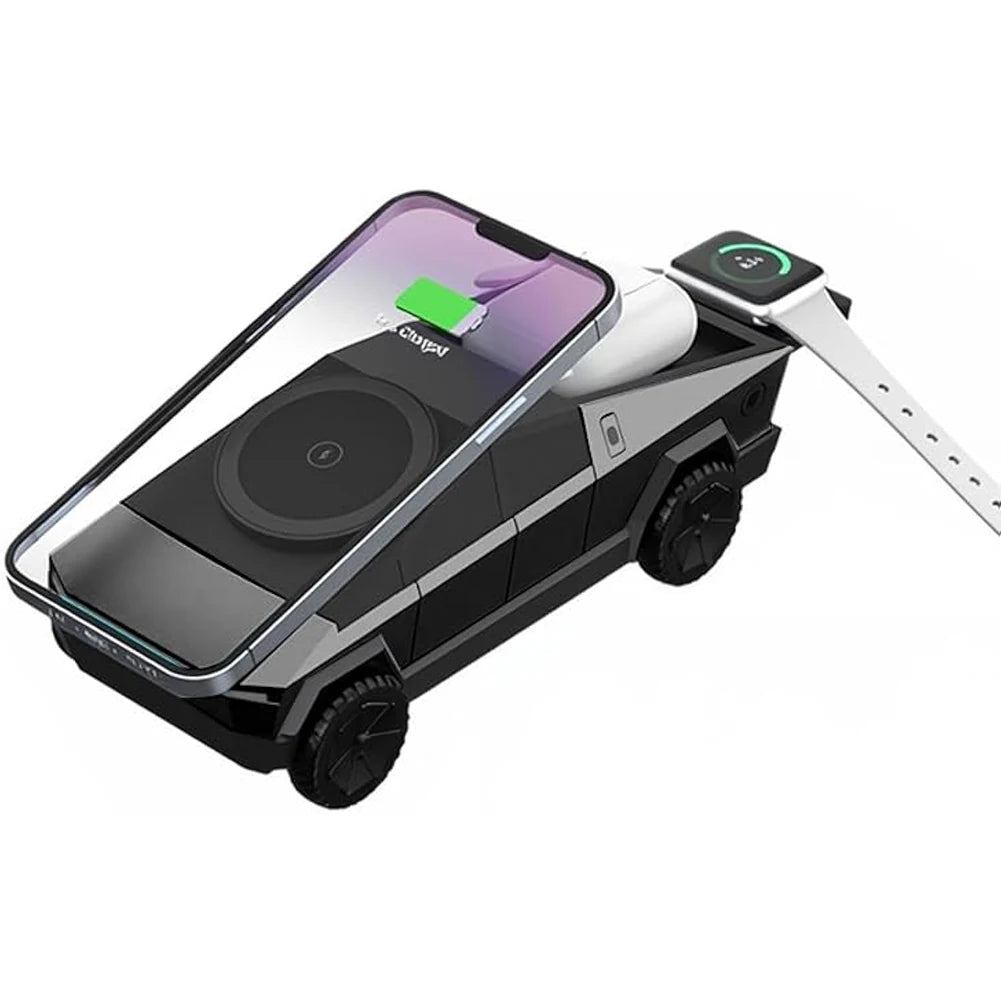 3-in-1 Cybertruck-Style Desktop Wireless Charger
