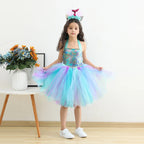 🎀 Mermaid Princess Tutu Dress with Headband