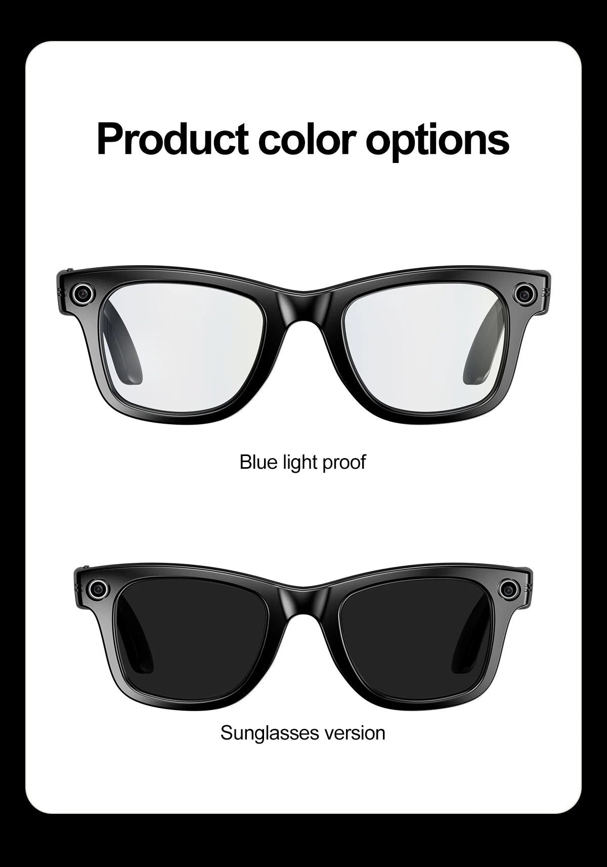 Xiaomi AI Smart Glasses Recording Videos Photo Recognition Answer Translation Large Battery Ip65 Waterproof Bluetooth Glasses