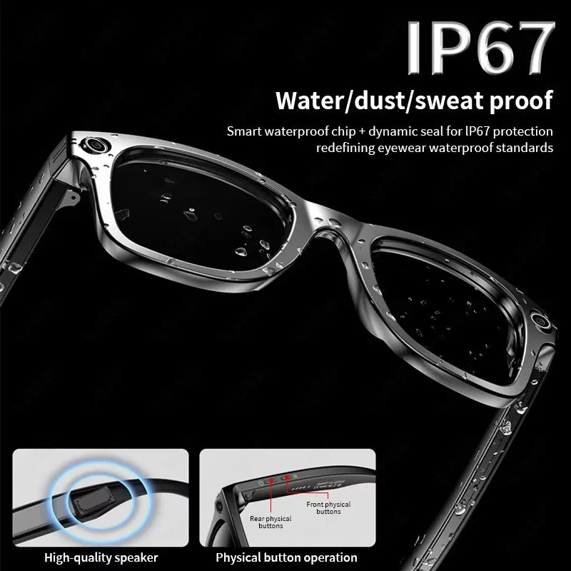Xiaomi AI Smart Glasses Recording Videos Photo Recognition Answer Translation Large Battery Ip65 Waterproof Bluetooth Glasses