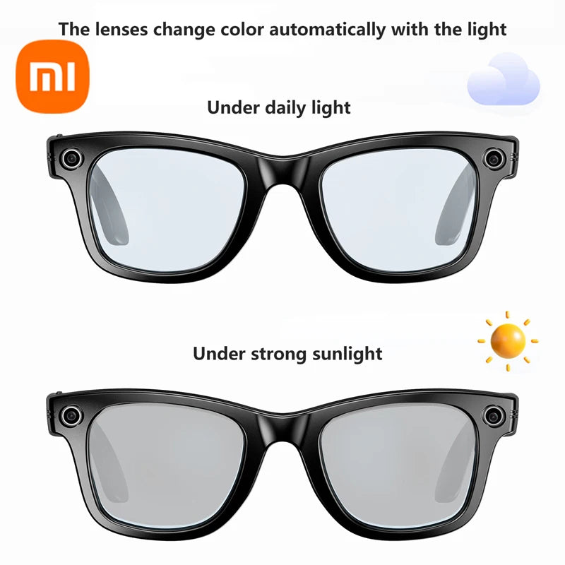 Xiaomi AI Smart Glasses Recording Videos Photo Recognition Answer Translation Large Battery Ip65 Waterproof Bluetooth Glasses