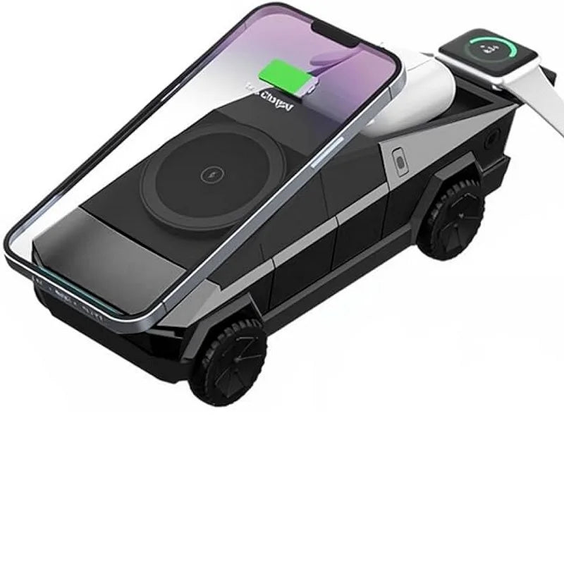 3-in-1 Cybertruck-Style Desktop Wireless Charger